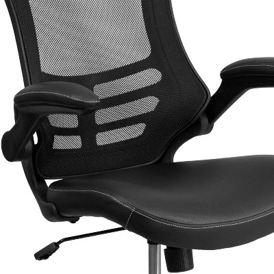 Emma And Oliver Mid-Back Mesh Swivel Ergonomic Task Office Chair With Flip-Up Arms - Image 5