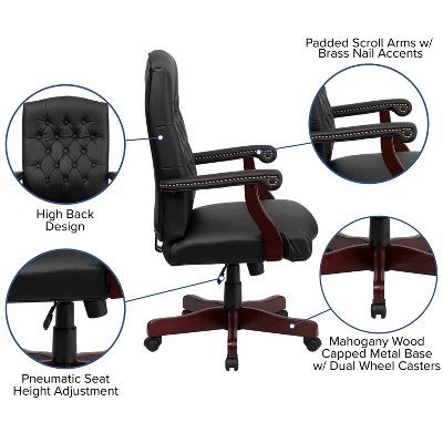Emma And Oliver Martha Washington Executive Swivel Office Chair With Arms - Image 2
