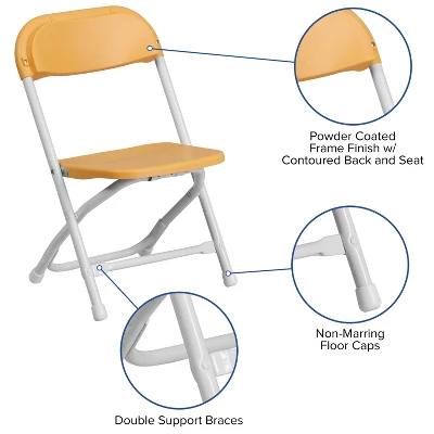 Emma And Oliver 2 Pack Kids Plastic Folding Chair Daycare Home School Furniture - Image 11