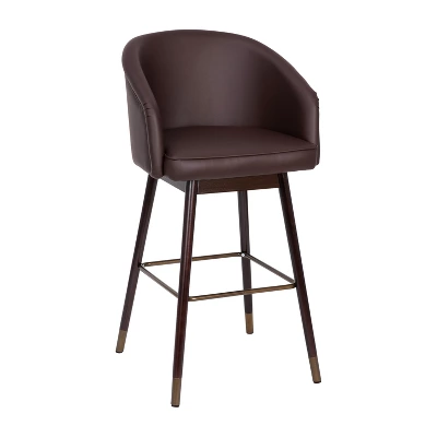 Emma And Oliver Upholstered Bar Height Dining Stool With Wood Frame - Image 11