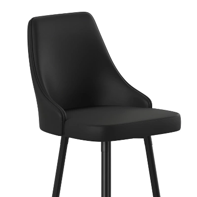 Emma And Oliver Modern Upholstered Dining Stools With Chrome Accented Metal Frames And Footrests - Image 6