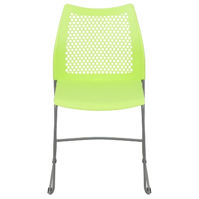 Emma And Oliver Home And Office Sled Base Stack Chair With Air-Vent Back - Guest Chair - Image 2