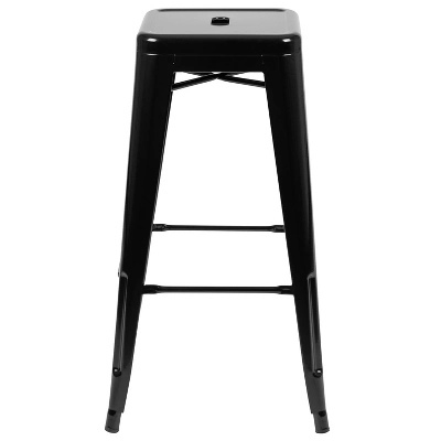 Emma And Oliver 4 Pack 30" High Metal Indoor Bar Stool - Stackable Stool - Image 9