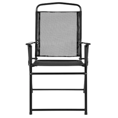 Emma And Oliver 6 Piece Patio Garden Set With Table, Umbrella And 4 Folding Chairs - Image 4