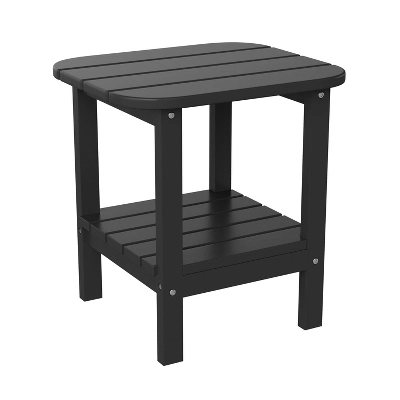 Emma And Oliver Two Tier Polyresin Adirondack Side Table - All-Weather For Indoor/Outdoor Use - Image 15