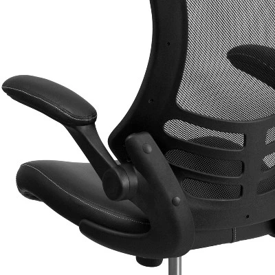 Emma And Oliver Mid-Back Mesh Swivel Ergonomic Task Office Chair With Flip-Up Arms - Image 4