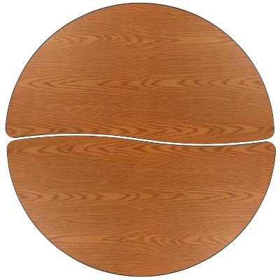 Emma And Oliver 2 Piece 47.5" Circle Collaborative Grey Kids Adjustable Activity Table Set - Image 6