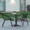 Emma And Oliver 23.5'' Round Aluminum Indoor-Outdoor Table Set With 2 Slat Back Chairs