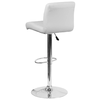 Emma And Oliver Swivel Rolled Seat Adjustable Height Barstool With Chrome Base - Image 6