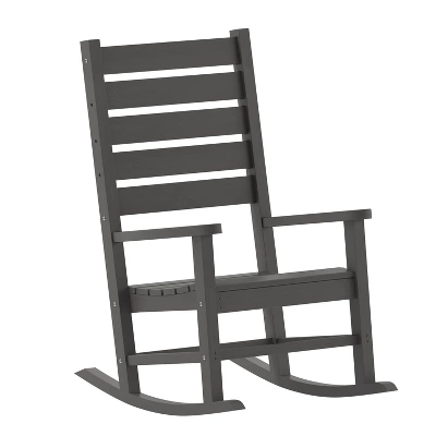 Emma And Oliver Contemporary Rocking Chair, All-Weather HDPE Indoor/Outdoor Rocker - Image 14