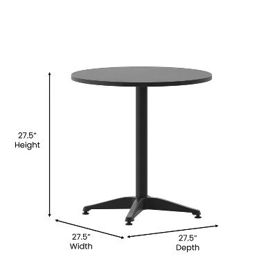 Emma And Oliver 27.5'' Round Aluminum Indoor-Outdoor Table With Base - Image 6