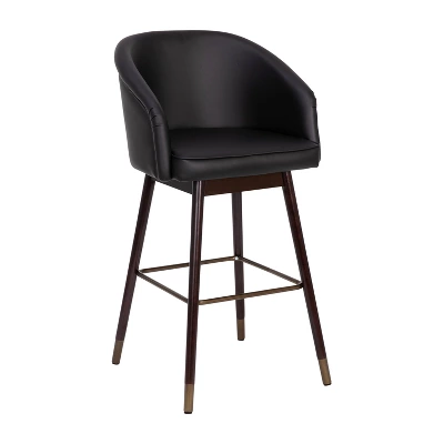 Emma And Oliver Upholstered Bar Height Dining Stool With Wood Frame - Image 13