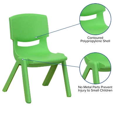 Emma And Oliver 2 Pack Plastic Stackable School Chair With 10.5"H Seat, Preschool Chair - Image 6