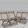 Emma And Oliver Slatted Wood Folding Wedding Chair - Event Chair - Antique Black, Set Of 4