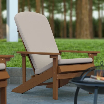 Emma And Oliver Set Of Two All-Weather Polyresin Adirondack Chairs With Cushions - Image 6