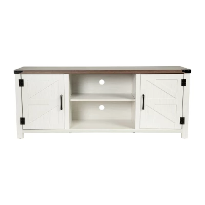 Emma And Oliver 59 Inch Barn Door TV Stand Fits Up To 65" TV's With Adjustable Shelf - Image 2