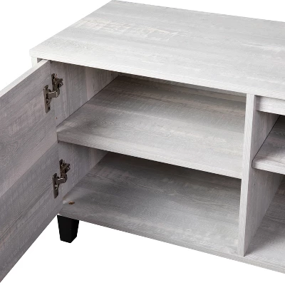 Emma And Oliver 70" Mid-Century Modern TV Stand With Doors And Adjustable Shelves In Gray For TV's Up To 60" - Image 7