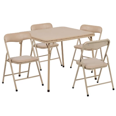 Emma And Oliver Kids 5 Piece Folding Table And Chair Set - Kids Activity Table Set - Image 13