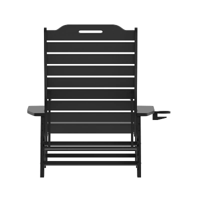 Emma And Oliver Set Of 2 Poly Resin Adjustable Adirondack Lounger With Swivel Cup Holder For Indoor/Outdoor Use - Image 8