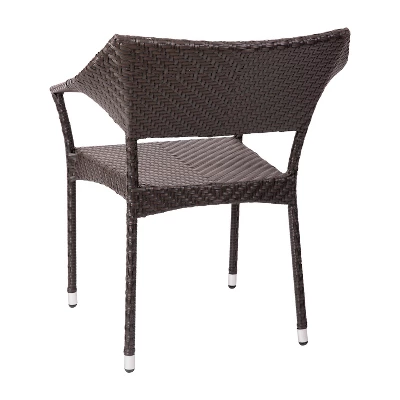 Emma And Oliver Modern All-Weather Patio Dining Chair With Fade And Weather Resistant PE Rattan And Reinforced Steel Frame - Image 8