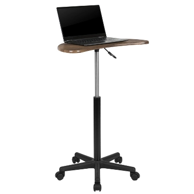 Emma And Oliver Sit To Stand Mobile Laptop Computer Desk - Portable Rolling Standing Desk - Image 15