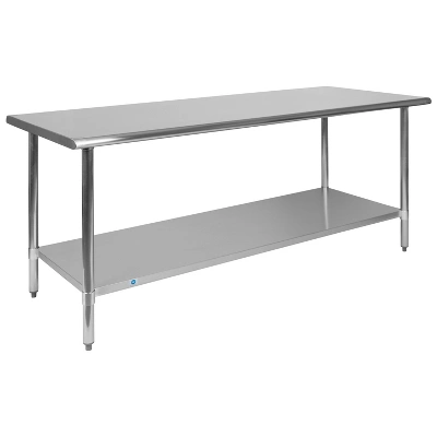 Emma And Oliver Stainless Steel 18 Gauge Prep And Work Table With Undershelf - Image 10