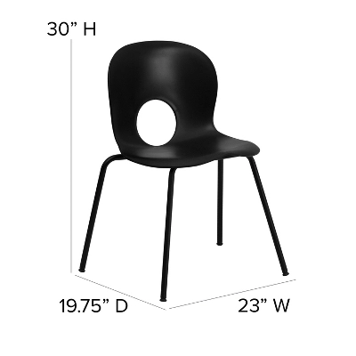 Emma And Oliver Multipurpose Designer Plastic Cafe Stack Chair - Image 3