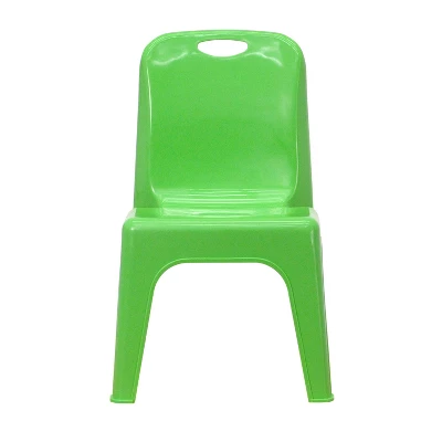 Emma And Oliver 2 Pack Plastic Stackable School Chair With Carrying Handle And 11"H Seat - Image 8