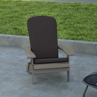 Emma And Oliver Set Of Two All-Weather Poly Resin Folding Adirondack Chairs For Indoor/Outdoor Use - Image 4