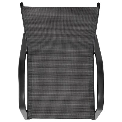 Emma And Oliver 4 Pack Outdoor Stack Chair With Flex Comfort Material - Patio Stack Chair - Image 7