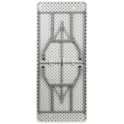 Emma And Oliver 6-Foot Granite White Plastic Folding Table - Banquet / Event Folding Table - Image 5