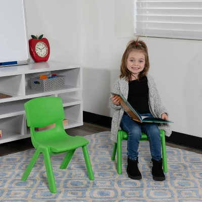 Emma And Oliver 2 Pack Plastic Stackable School Chair With 10.5"H Seat, Preschool Chair - Image 4