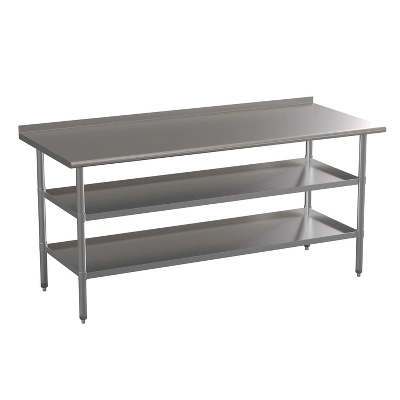 Emma And Oliver NSF Certified Stainless Steel 18 Gauge Work Table With 1.5" Backsplash And Undershelves - Image 10
