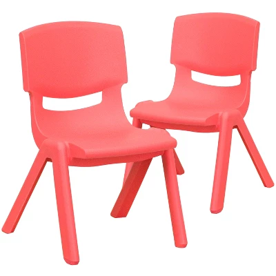 Emma And Oliver 2 Pack Plastic Stackable School Chair With 10.5"H Seat, Preschool Chair - Image 16
