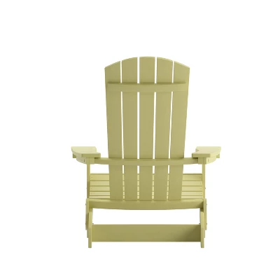 Emma And Oliver Set Of 2 Indoor/Outdoor Poly Resin Folding Adirondack Chairs, All-Weather Chairs For Porch, Patio, Or Sunroom - Image 10