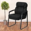 Emma And Oliver Executive Side Reception Chair With Lumbar Support And Sled Base