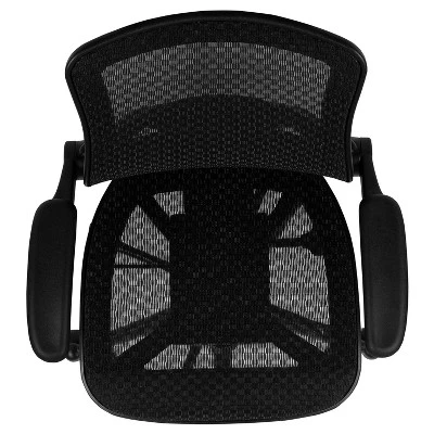 Emma And Oliver Mid-Back Transparent Mesh Drafting Chair With Flip-Up Arms - Image 8