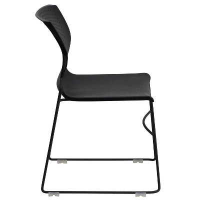 Emma And Oliver Home And Office Black Full Back Stack Chair With Black Frame - Guest Chair - Image 7