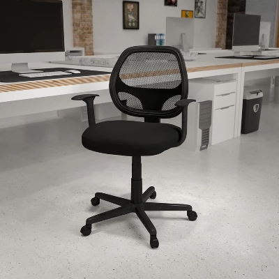 Emma And Oliver Mid-Back Mesh Swivel Ergonomic Task Office Chair - Arms