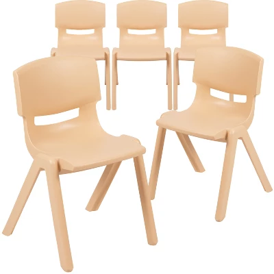 Emma And Oliver 5 Pack Plastic Stackable School Chair With 13.25" Seat Height - Image 12