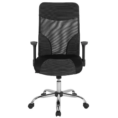 Emma And Oliver High Back Black/White Ergonomic Office Chair With Contemporary Mesh Design - Image 8