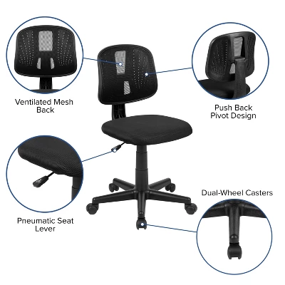 Emma And Oliver Mid-Back Mesh Swivel Task Office Chair With Pivot Back - Image 4