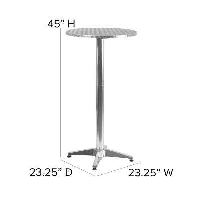 Emma And Oliver 23.25" Round Aluminum Indoor-Outdoor Bar Height Table With Flip-Up Table - Image 2
