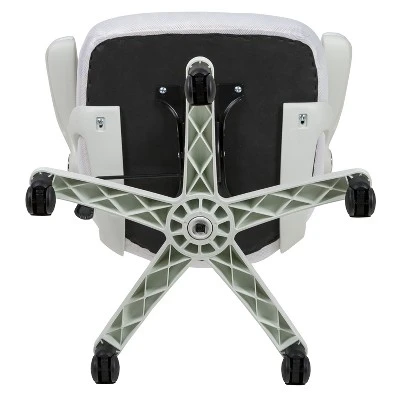 Emma And Oliver High Back White Mesh Ergonomic Office Chair With White Frame And Flip-up Arms - Image 9