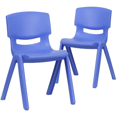 Emma And Oliver 2 Pack Plastic Stack School Chair With 13.25"H Seat, K-2 School Chair - Image 12