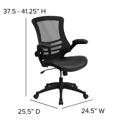 Emma And Oliver Mid-Back Mesh Swivel Ergonomic Task Office Chair With Flip-Up Arms - Image 3