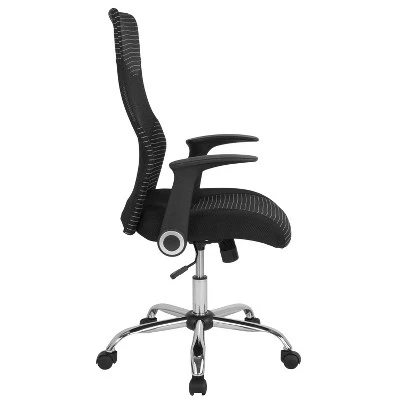 Emma And Oliver High Back Black/White Ergonomic Office Chair With Contemporary Mesh Design - Image 7