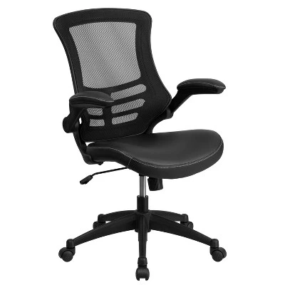 Emma And Oliver Mid-Back Mesh Swivel Ergonomic Task Office Chair With Flip-Up Arms - Image 13