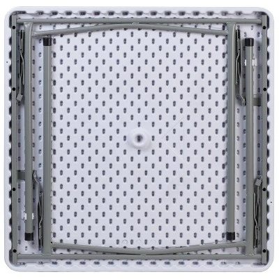 Emma And Oliver 2.81-Foot Square Granite White Plastic Folding Table - Card Table/Game Table - Image 6