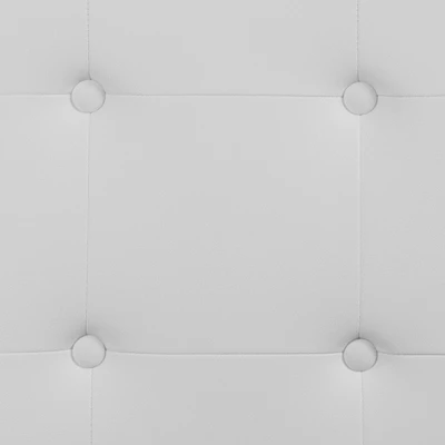 Emma And Oliver Button Tufted Upholstered Queen Size Headboard In White Vinyl - Image 6